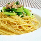ツナと小松菜の和風スパゲティ